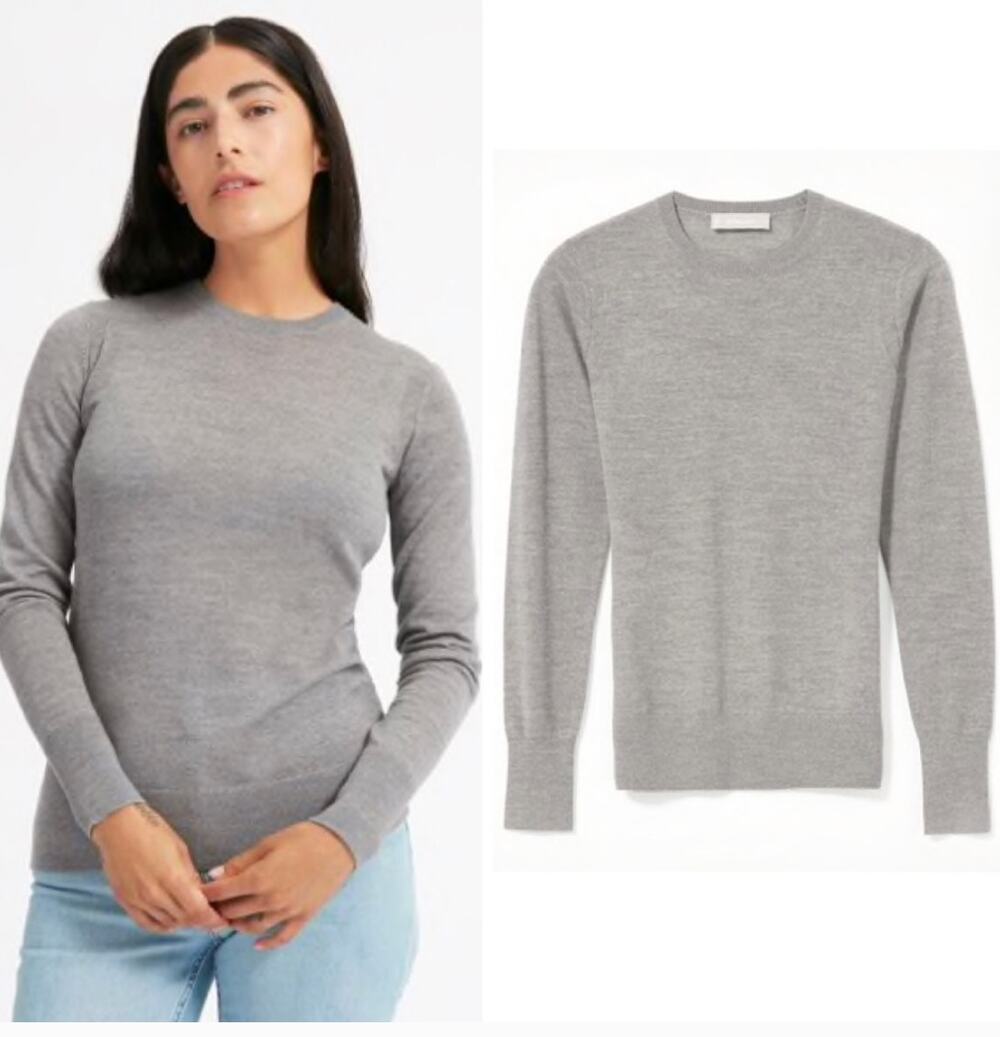 Everlane Luxe Wool Crewneck Grey Sweater Sz Small
